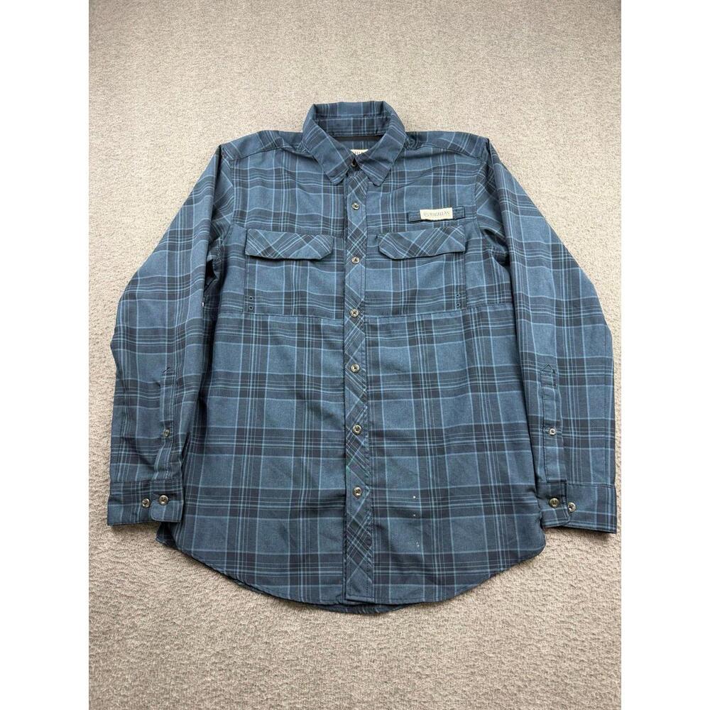 Magellan Blue Plaid Button Up Shirt Men's Small‎ Long Sleeve Outdoors Fishing